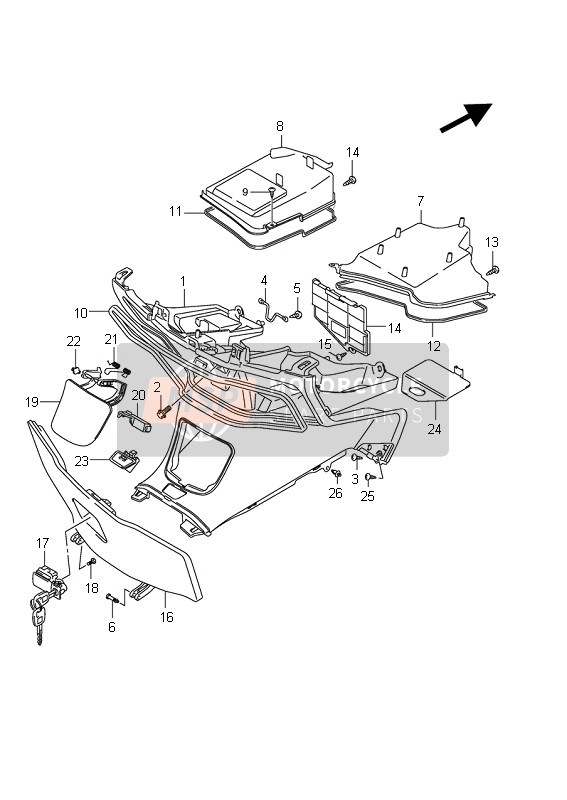 Suzuki AN400(A)(ZA) BURGMAN 2011 Front Box for a 2011 Suzuki AN400(A)(ZA) BURGMAN